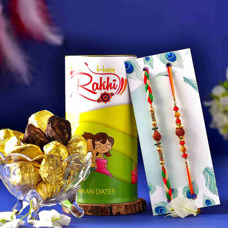 Rudraksha Paan Rakhi Duo