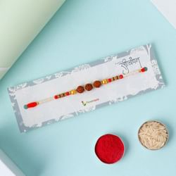 Rudraksha Pearl Rakhi with Chocolates (Rakhi with Chocolates)