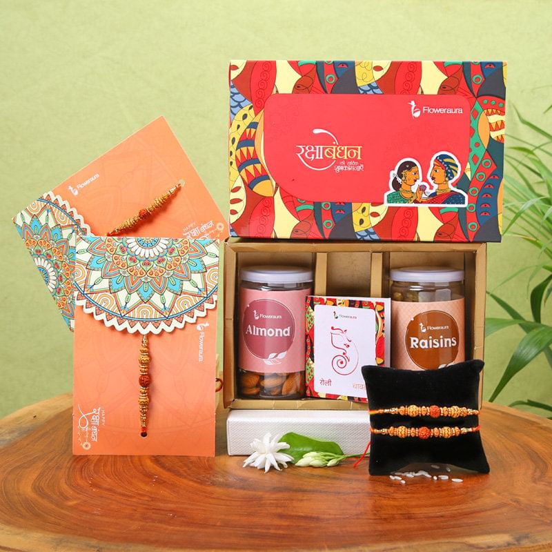 Rudraksha Rakhi Delight: Order Divine Rakhi For Brother