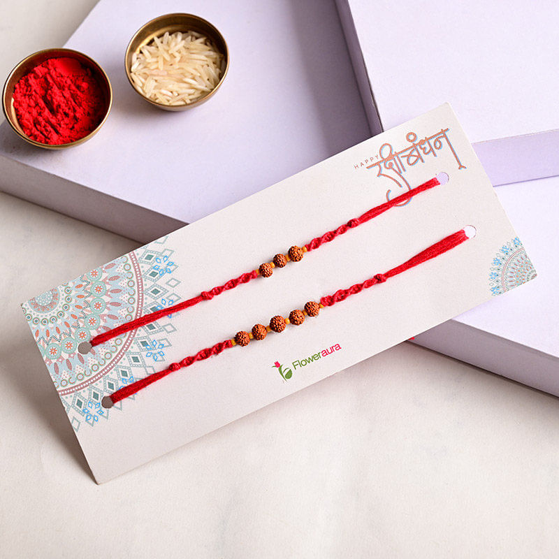 Rudraksha Rakhi Duo N Skittles - Rakhi Send to USA