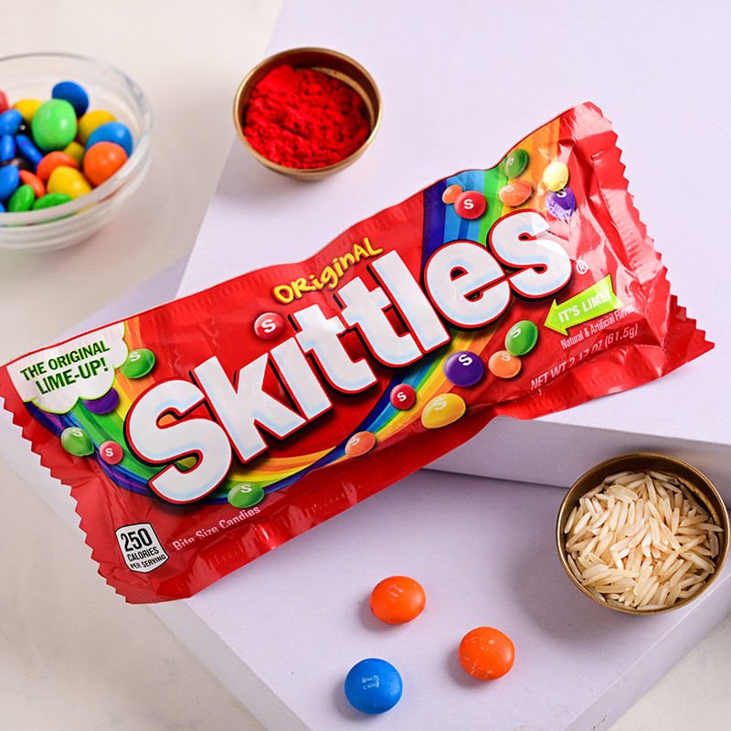 Rudraksha Rakhi Duo N Skittles - Rakhi Send to USA