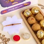 Rudraksha Rakhi N Chana Dryfruit Laddoo Box