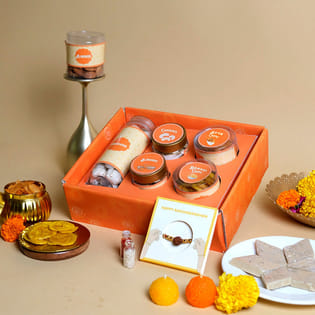 Rudraksha Rakhi N Festive Treats Hamper