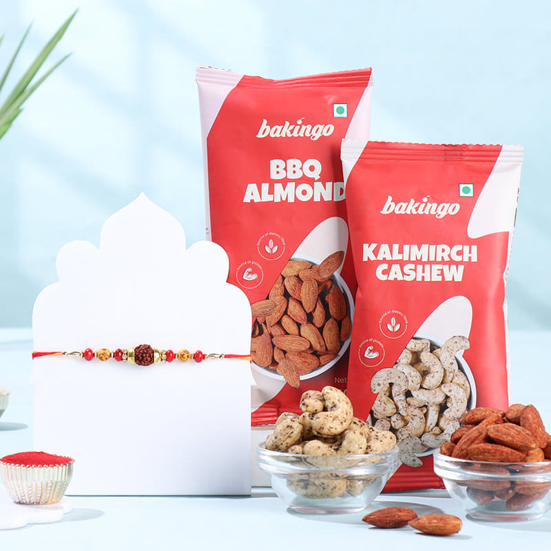 Rudraksha Rakhi N Gourmet Dry Fruits