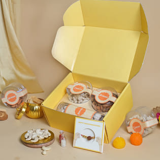 Rudraksha Rakhi N Nutty Bites Hamper