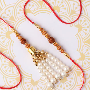 Rudraksha Rakhi N Pearly Tassle Lumba
