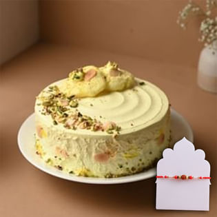 Rudraksha Rakhi N Rasmalai Cake Combo