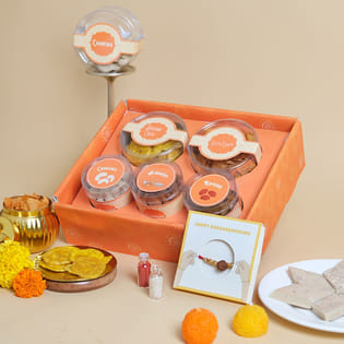 Rudraksha Rakhi N Sweet Indulgence Hamper