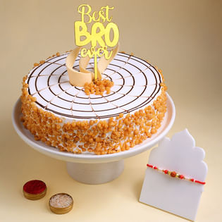 Rudraksha Rakhi With Butterscotch Cake