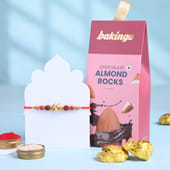 Rudraksha Rakhi With Choco Almond Rocks