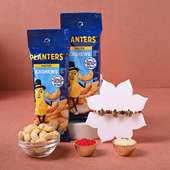 Divine Ganesha Rudraksha Rakhi With Cashews