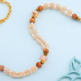 Rusted Charm Beaded Bracelet Rakhi