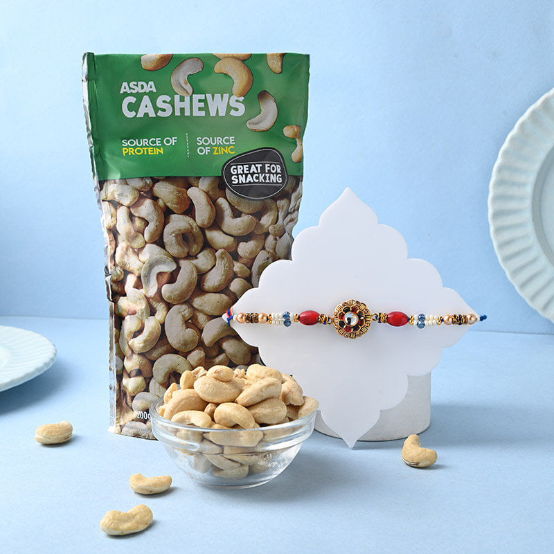 Rustic Stone Rakhi With Cashews