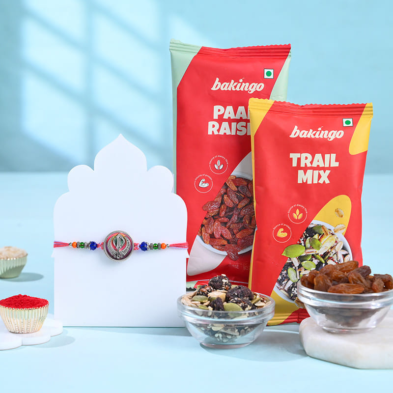 Sacred Ek Onkar Rakhi With Raisins N Trail Mix