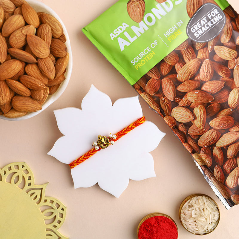 Sacred Ganesh Rakhi With Almonds