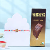 Sacred Ganesha Beaded Rakhi With Chocolate Bar