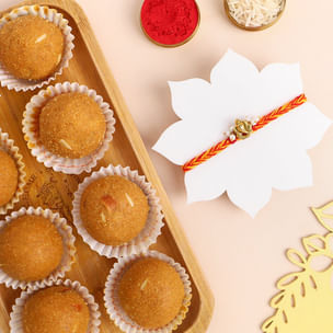 Sacred Ganesha Rakhi With Besan Ladoos