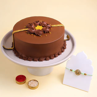 Sacred Ganesha Rakhi With Choco Truffle Cake