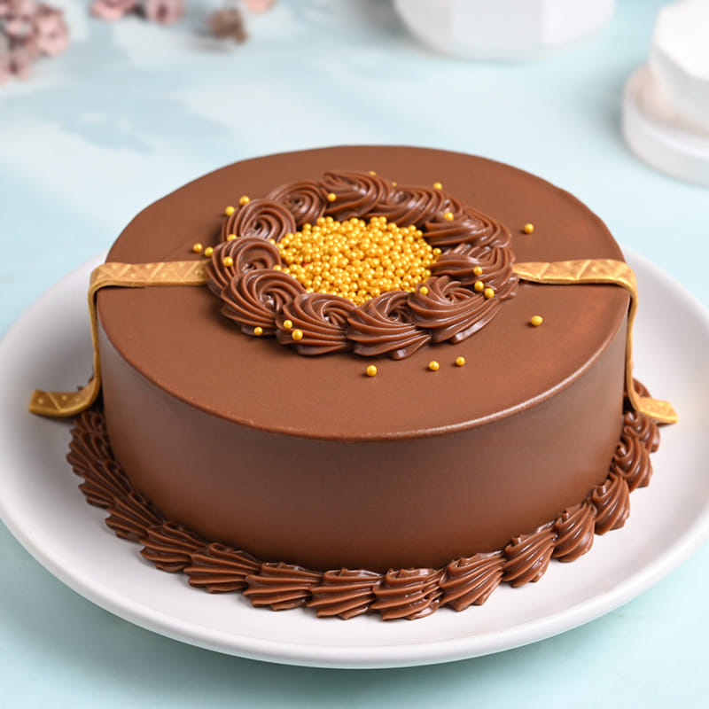 Rudraksha Rakhi With Choco Truffle Cake