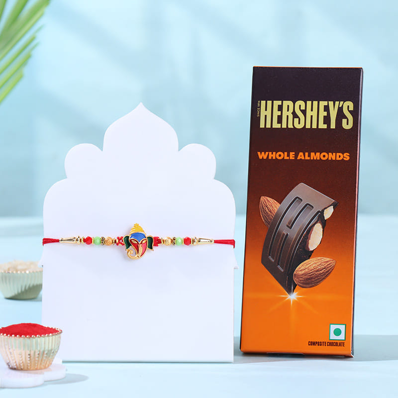 Sacred Ganesha Rakhi With Chocolates