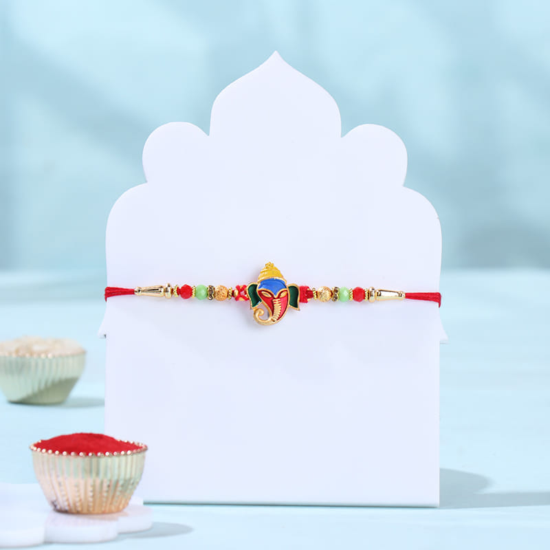 Sacred Ganesha Rakhi With Chocolates