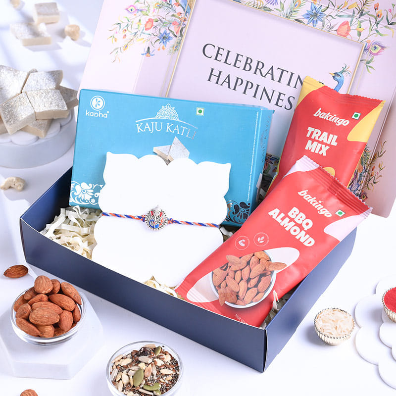 Sacred Ganesha Rakhi With Kaju Katli N Nuts