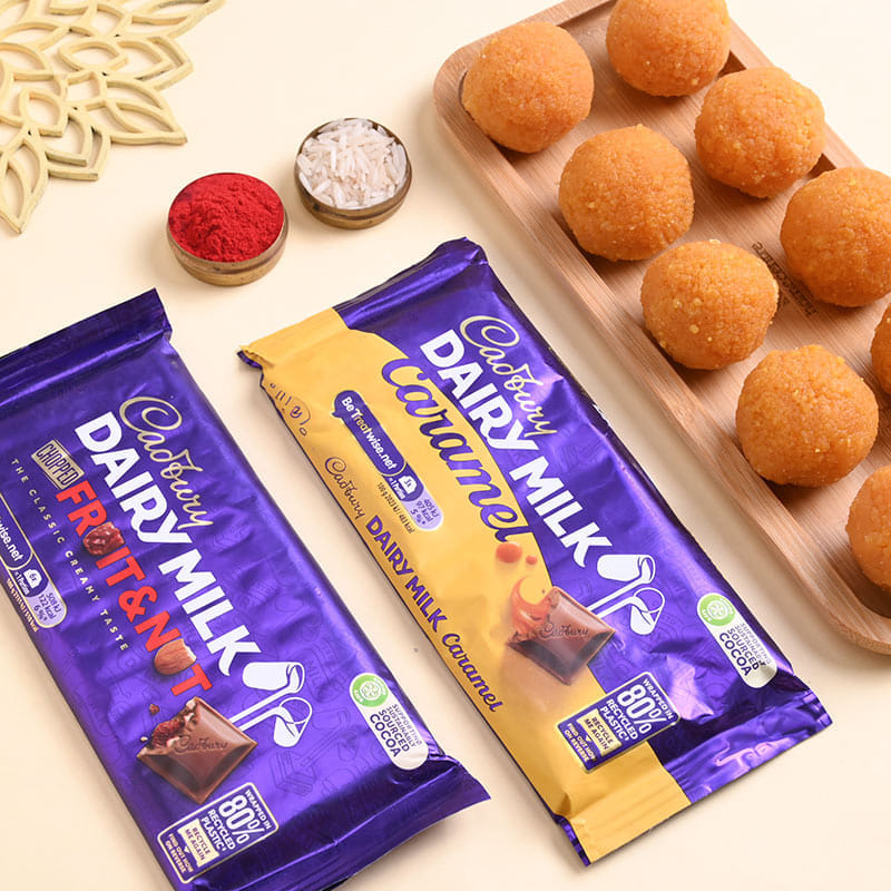 Sacred Idol Rakhi Duo With Sweets N Chocolates