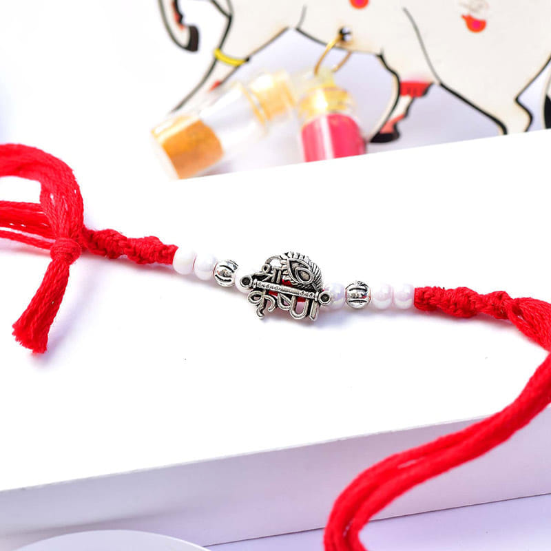 Sacred Krishna Rakhi With Panjiri Laddo