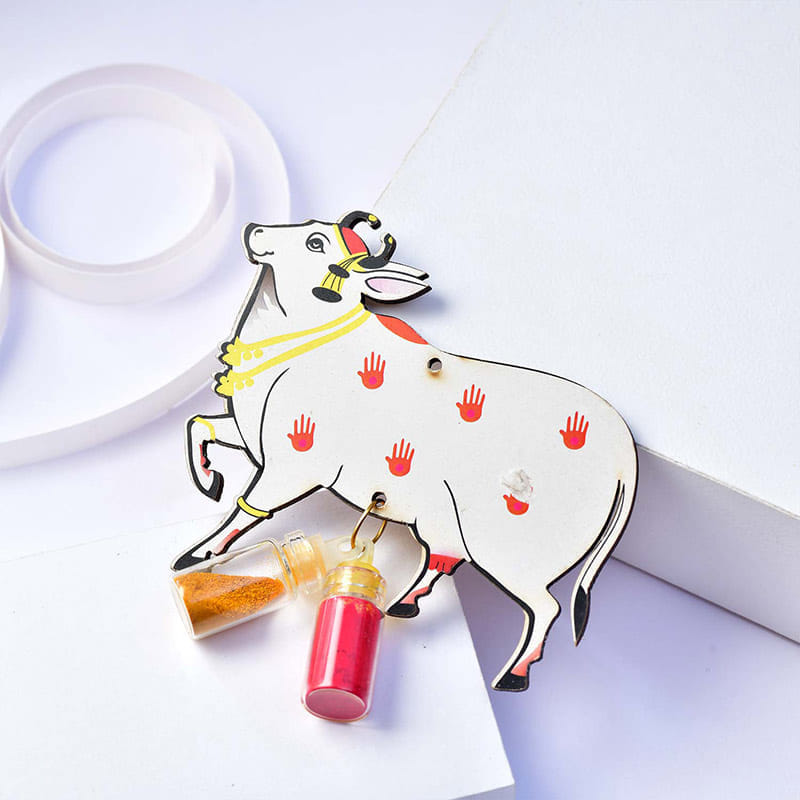 Sacred Krishna Rakhi With Panjiri Laddo