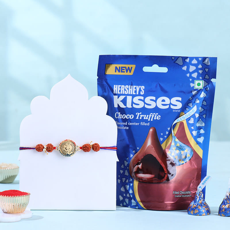 Sacred Om N Trident Rakhi With Choco Treats