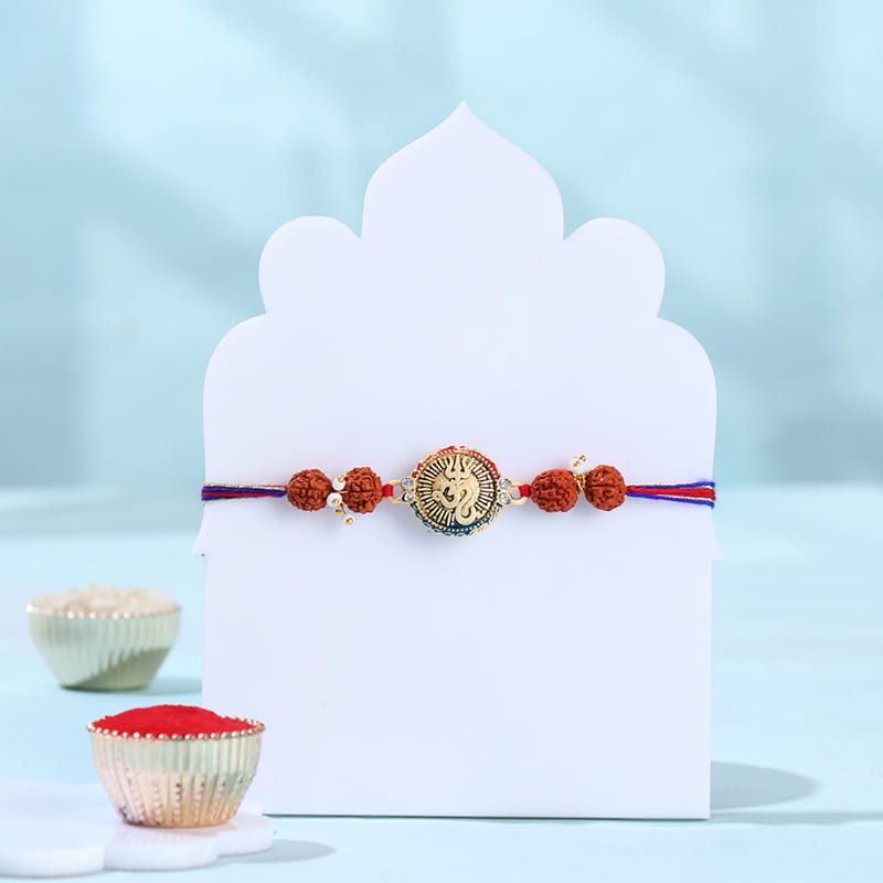 Sacred Om N Trident Rakhi With Gulab Jamun