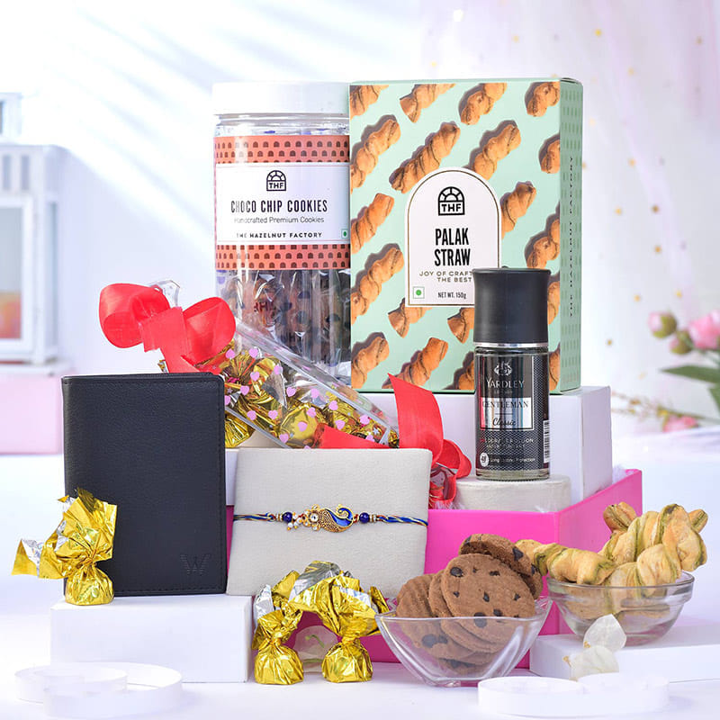 Sacred Peacock Rakhi N Festive Treats Hamper