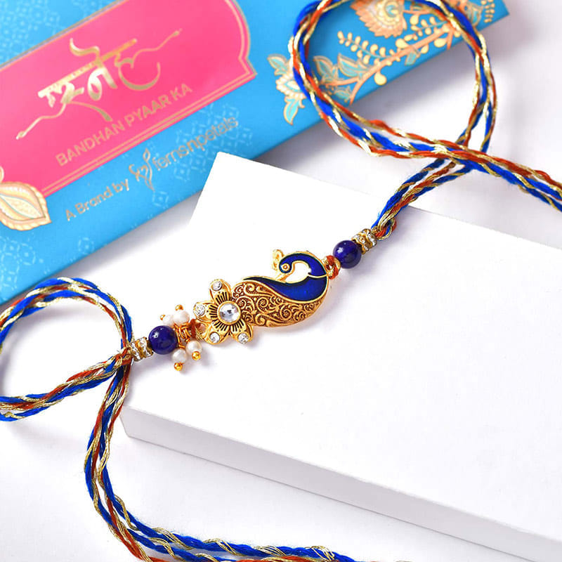 Sacred Peacock Rakhi N Festive Treats Hamper
