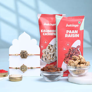 Sacred Rakhi Duo With Cashews N Raisins