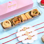 Sacred Rakhi Trio With Baklava Box