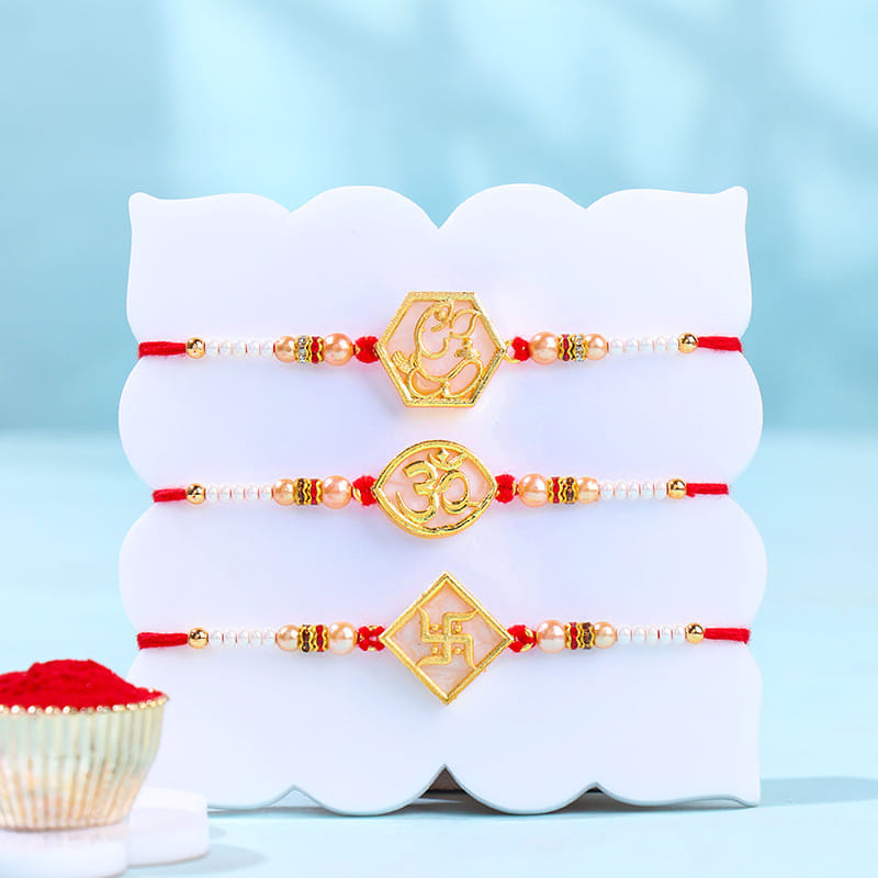 Sacred Rakhi Trio With Baklava Box