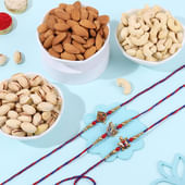 Sacred Rakhi Trio With Nutty Pista N Cachews-France