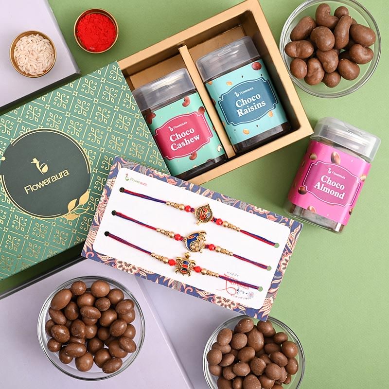 Send Fancy Rakhi for Brother online - Vibrant Rakhis Signature Box
