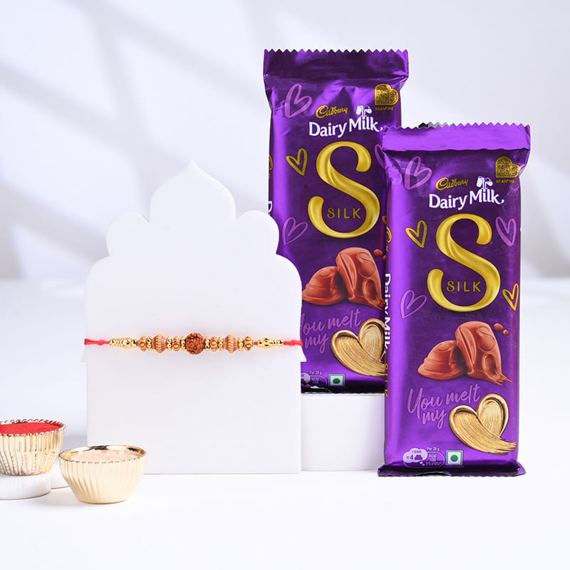 Sacred Rudraksha Divine Rakhi With Chocolates