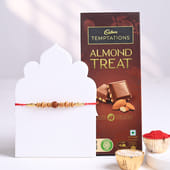 Sacred Rudraksha Rakhi With Cadbury Choco Bar