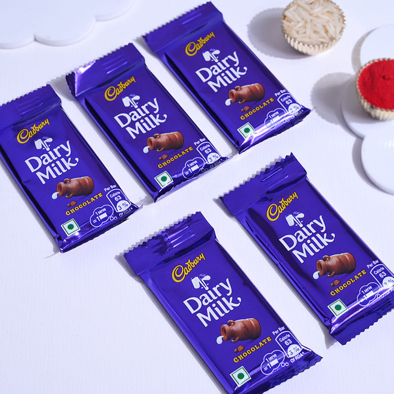 Sacred Rudraksha Rakhi With Cadbury Choco Bars
