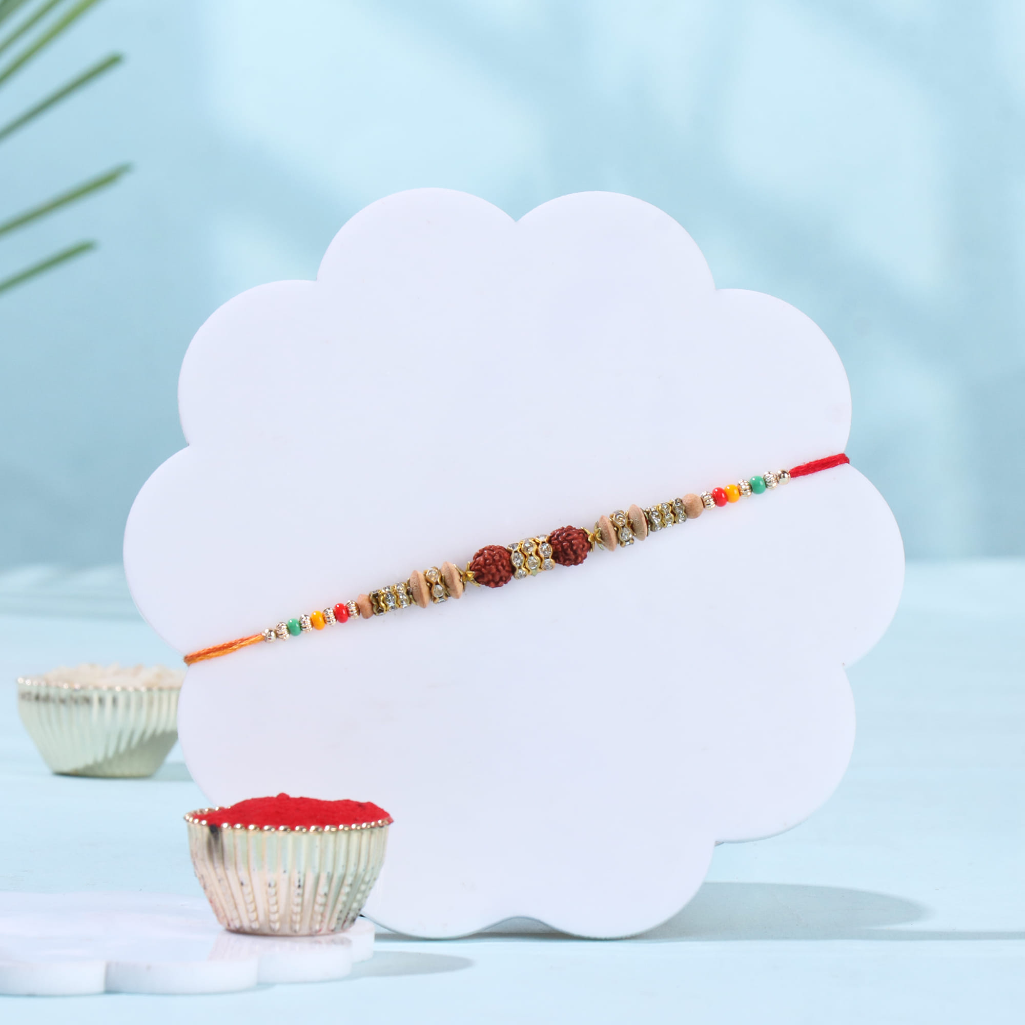 Sacred Rudraksha Rakhi With Hazelnut Rocks