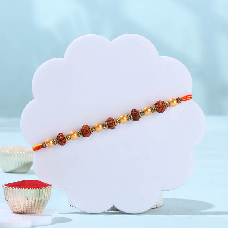 Sacred Rudraksha Rakhi With Sweet Treats