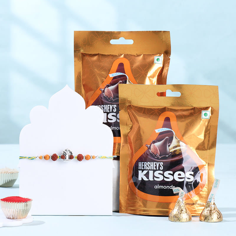 Sacred Shivling Rudraksha Rakhi With Chocolates