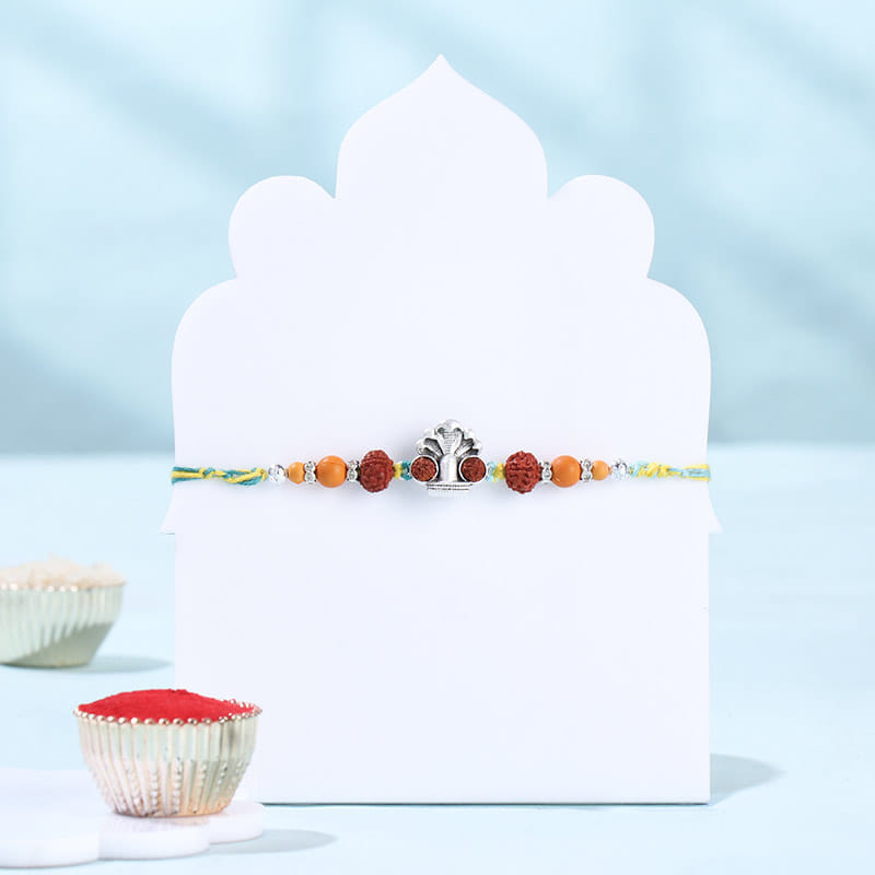 Sacred Shivling Rudraksha Rakhi With Chocolates