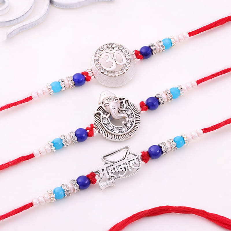 Sacred Symbols Divine Rakhi Trio