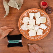 Same Style White And Green Rakhi - Rakhi with Sweets Online
