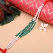 First Product of Same Style White And Green Rakhi
