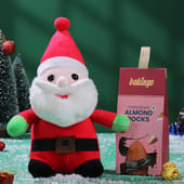 Santa Soft Toy N Almond Rocks Combo