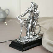 Satiny Couple On Bicycle Showpiece Gift
